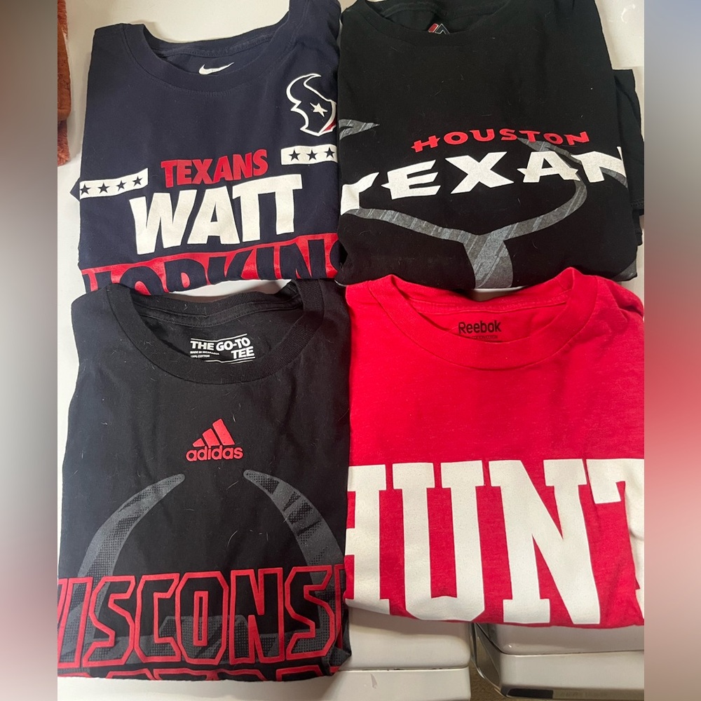 4 PACK Bundle of Houston Texans T-shirts ; 4 for $15
